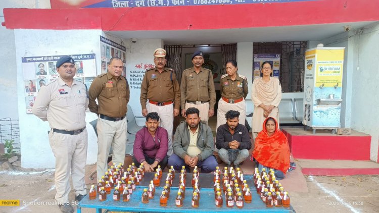 शुष्क दिवस पर दुर्ग पुलिस की बड़ी कार्रवाई: अवैध शराब बेचते और पीते 38 आरोपी गिरफ्तार