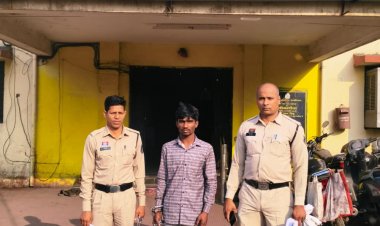 धारदार चाकू के साथ आरोपी नथनी उर्फ कबीर मरावी गिरफ्तार...