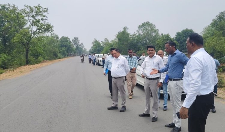 लोक निर्माण विभाग के सचिव ने निर्माणाधीन राष्ट्रीय राजमार्ग एवं रतनपुर बायपास का किया निरीक्षण